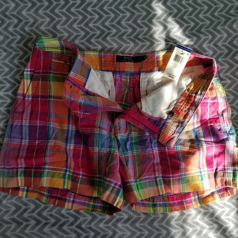 POLO•PLAID SHORTS•SIZE 10